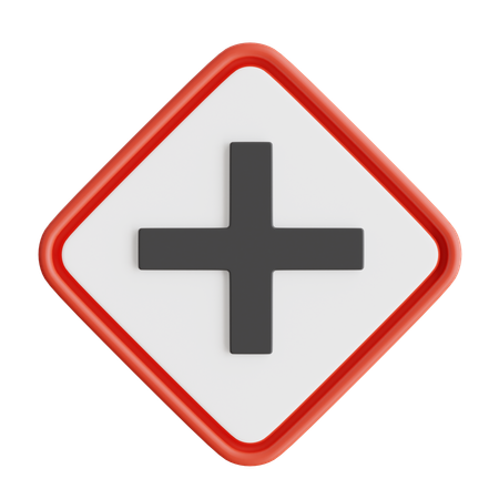 Cross Road Sign  3D Icon