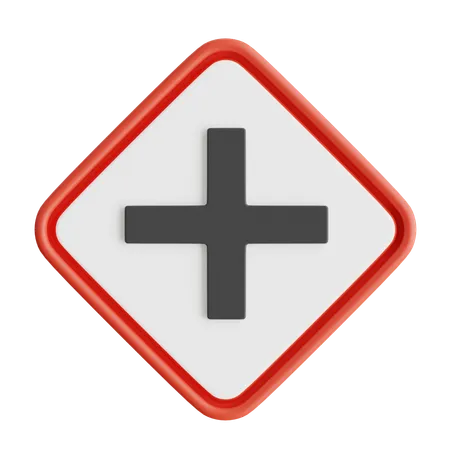 Cross Road Sign  3D Icon