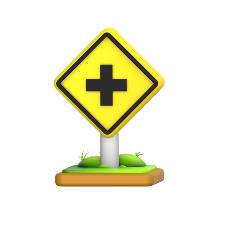 Cross Road Sign  3D Icon