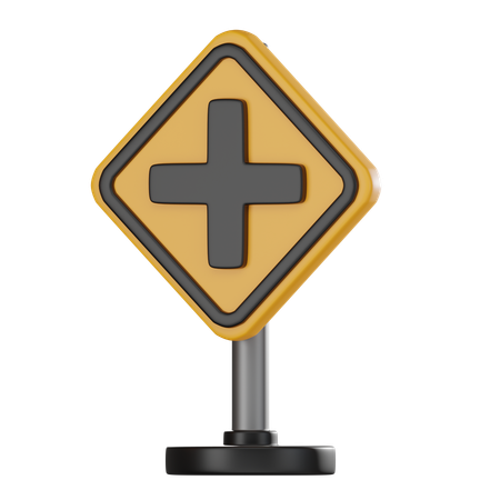 Cross Road Sign  3D Icon