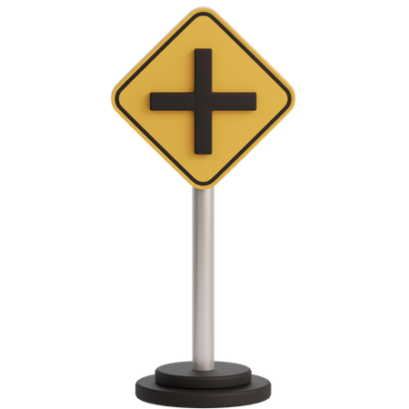 Cross Road Sign  3D Icon