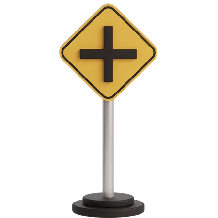 Cross Road Sign  3D Icon