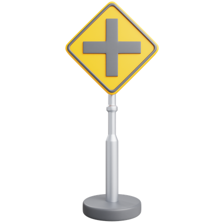 Cross Road Sign  3D Icon