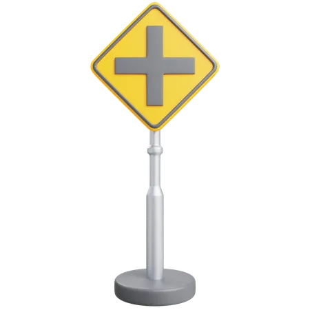 Cross Road Sign  3D Icon