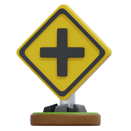 CROSS ROAD SIGN  3D Icon