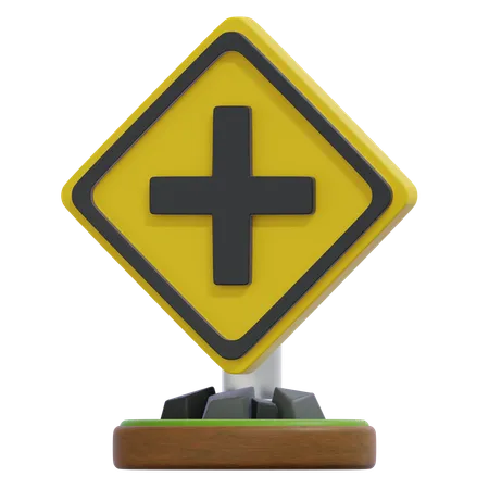 CROSS ROAD SIGN  3D Icon