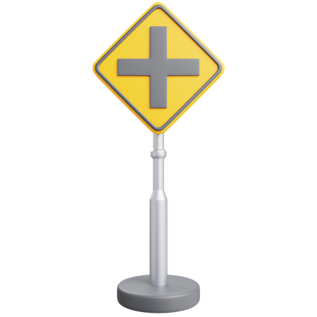 Cross Road Sign  3D Icon