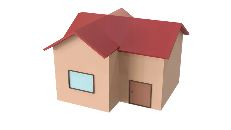 Cross Roof House  3D Icon