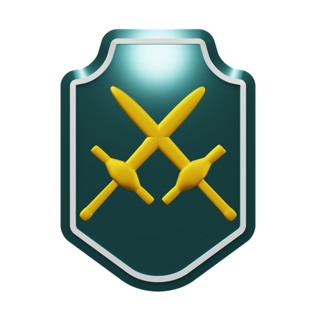 Cross Sword Emblem  3D Icon