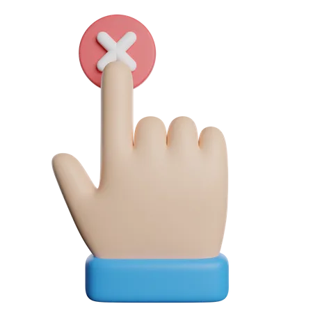 Reject Tap Button 3D Icon