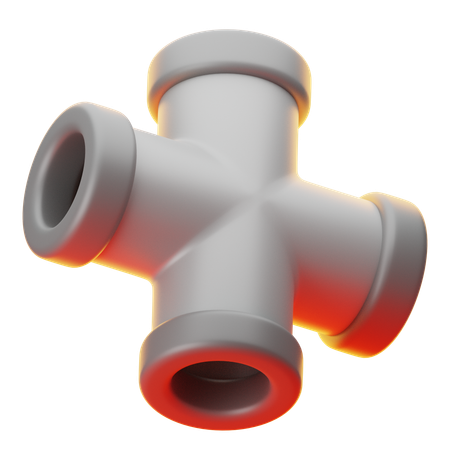 CROSS TEE PIPE  3D Icon