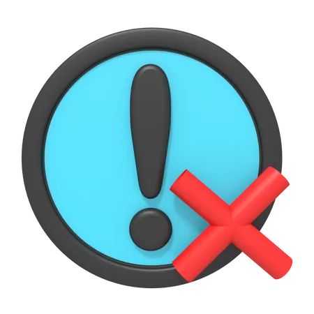 Cross Warning  3D Icon