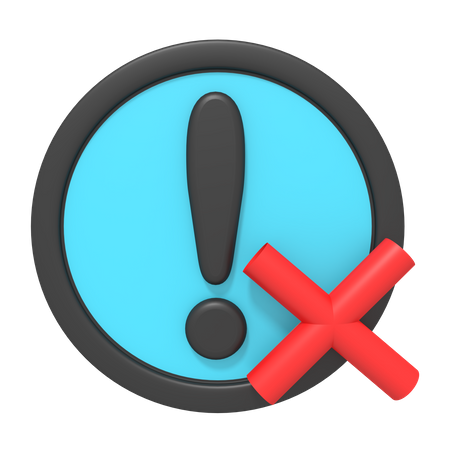 Cross Warning  3D Icon