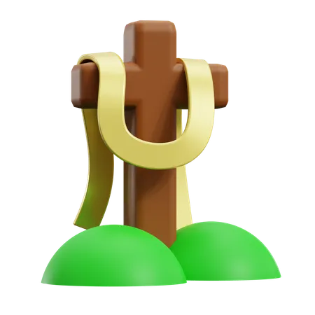 Cross with Shawl  3D Icon
