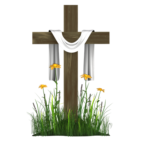 숄과 십자가  3D Icon