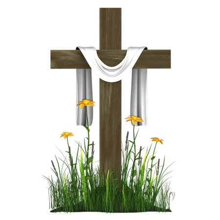 Cross with Shawl  3D Icon