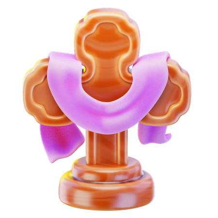 Cross With Shawl  3D Icon