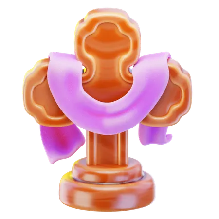 Cross With Shawl  3D Icon
