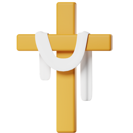 Cross With Shawl  3D Icon