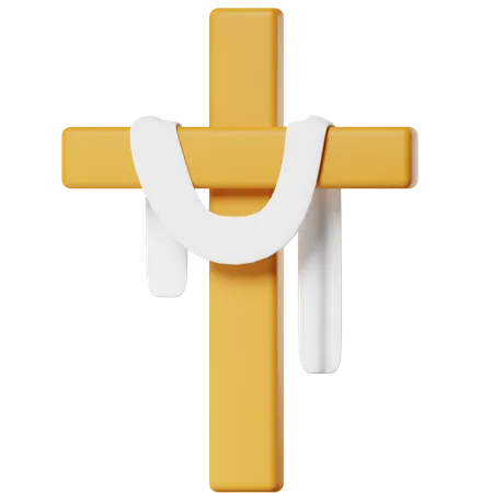 Cross With Shawl  3D Icon