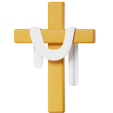 Cross With Shawl 3D Icon