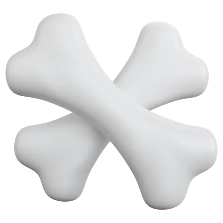 3 D Rendering Two Crossbones Isolated 3D Icon