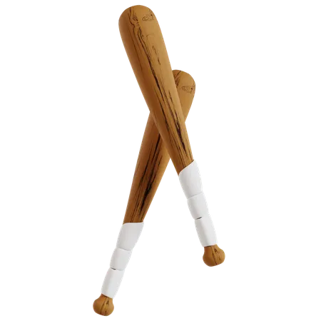 Crossed Baseball Bats Sports Gear  3D Icon