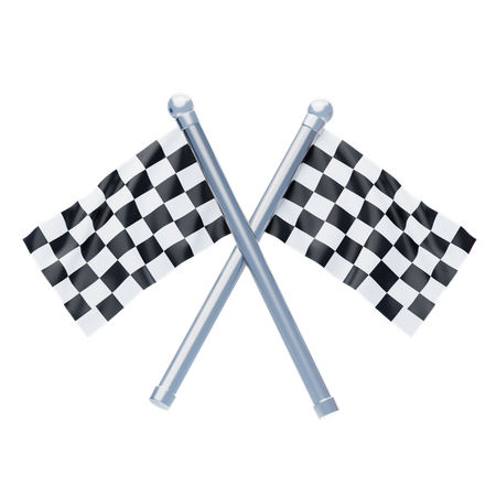 Crossed Checkered Flags  3D Icon