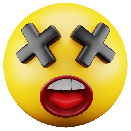 Crossed Eyes Emoji 3D Icon