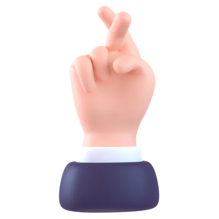 Crossed Finger 3D Icon