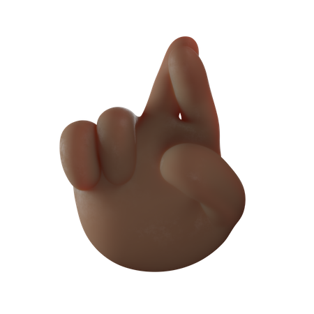 Crossed Finger Gesture  3D Icon