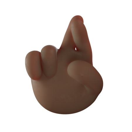 Crossed Finger Gesture  3D Illustration