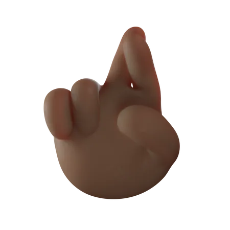 Crossed Finger Gesture  3D Illustration