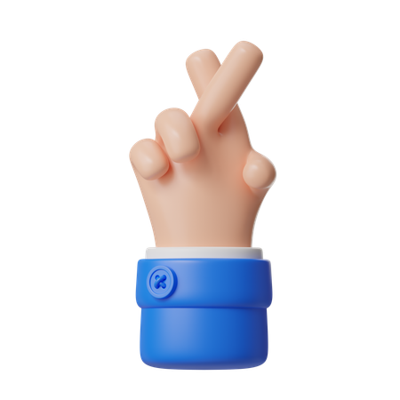 Crossed Finger Hand Gesture  3D Icon