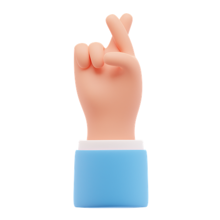 Crossed finger hand gesture  3D Icon