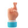 crossed finger 3d logo