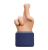 Crossed finger hand gesture