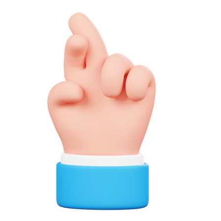 Crossed Finger Hand Gesture  3D Icon