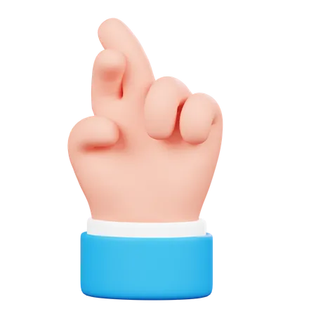 Crossed Finger Hand Gesture  3D Icon