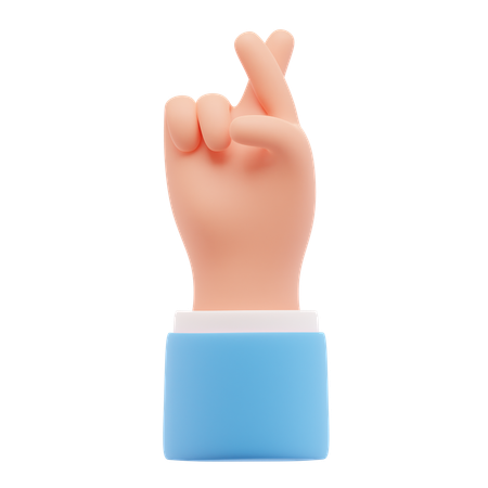 Crossed finger hand gesture  3D Icon