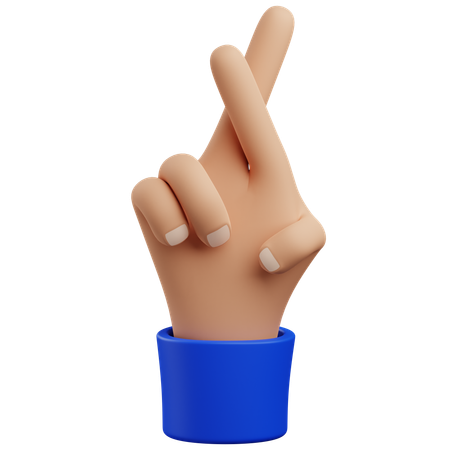 Crossed Finger hand gesture  3D Icon