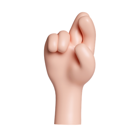 Crossed Finger Hand Gesture  3D Icon