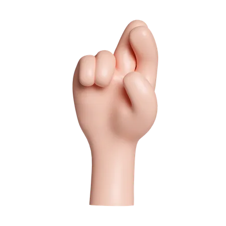 Crossed Finger Hand Gesture  3D Icon