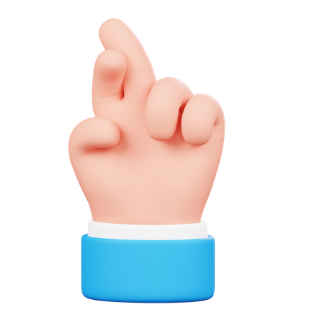 Crossed Finger Hand Gesture  3D Icon