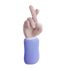 Crossed finger hand gesture