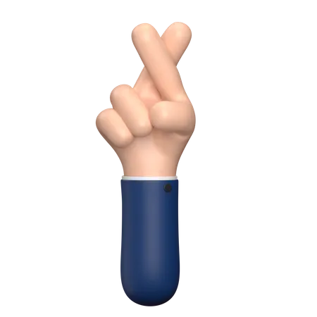 Crossed Finger Hand Gesture 3 D Illustration 3D Illustration