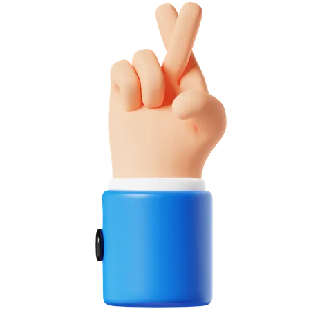 Crossed Finger Hand Gesture 3 D Illustration 3D Icon