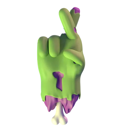 Crossed Finger Zombie Hand  3D Icon