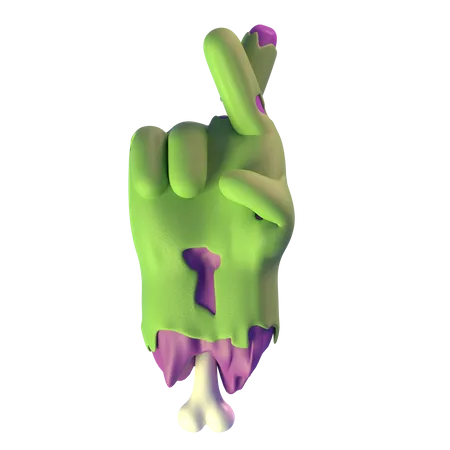 Crossed Finger Zombie Hand 3D Icon