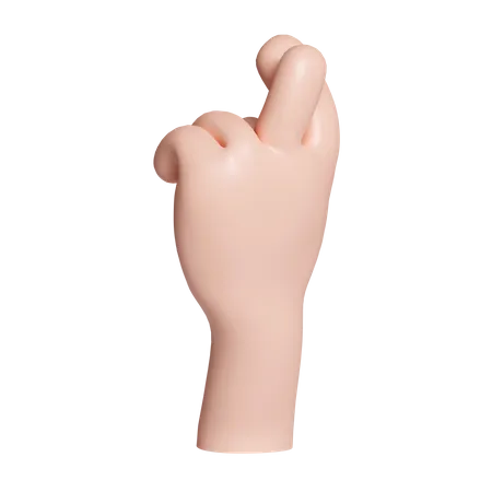 3 D Hand Crossed Fingers Icon Isolated On Pink Background 3 D Rendering Illustration Clipping Path 3D Icon